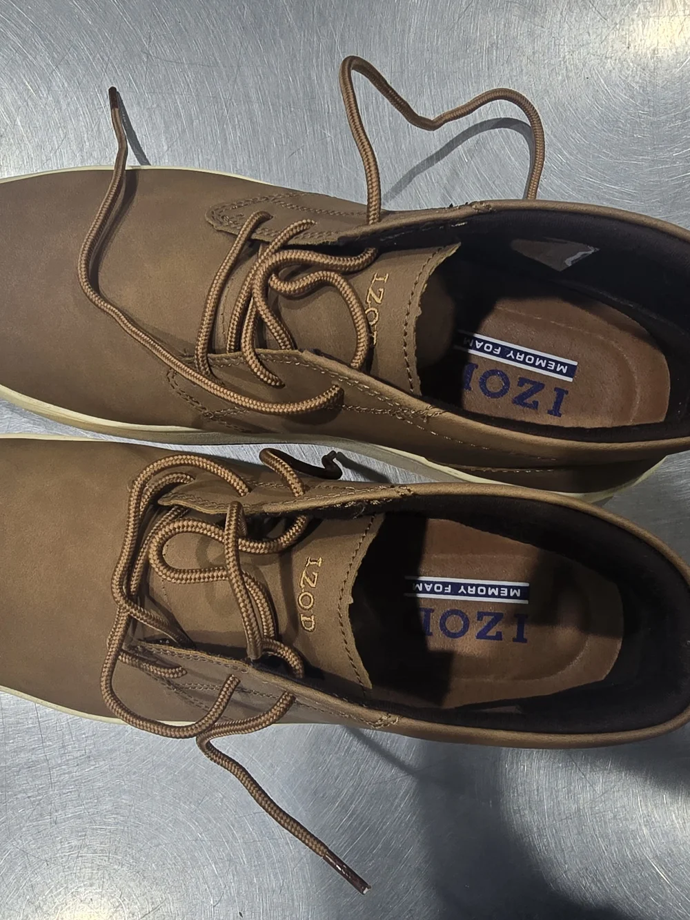 Izod Men's Brown Chukka Boots with Cream Sole